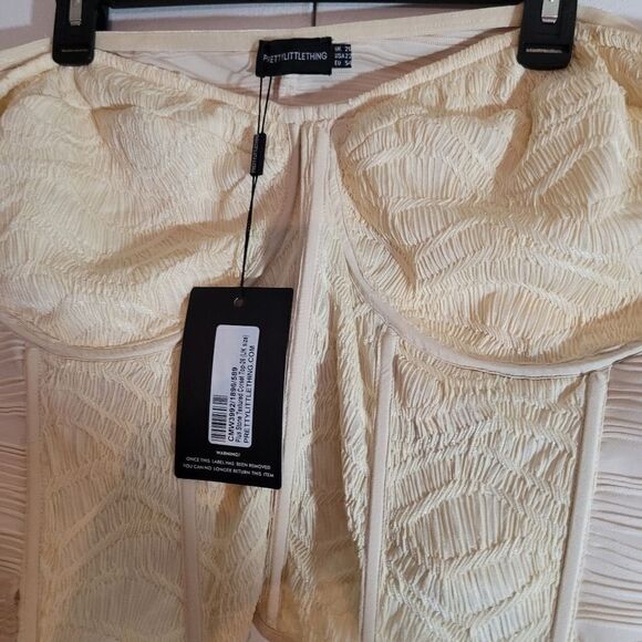 PRETTY little things Plus Size 22 Stone Textured push up Corset Top Nwt Unworn - Picture 4 of 8